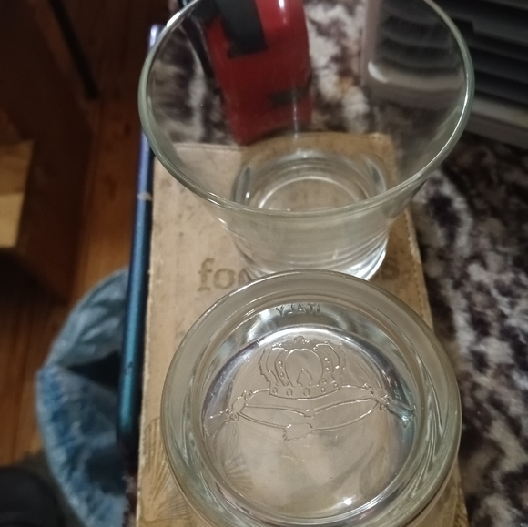 CROWN ROYAL 7 Oz ROCKS GLASS Italy Crown & Pillow on Bottom Slanted Sides - Picture 2 of 4